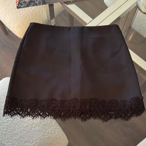 Zara Black Mini Skort with Lace Hem